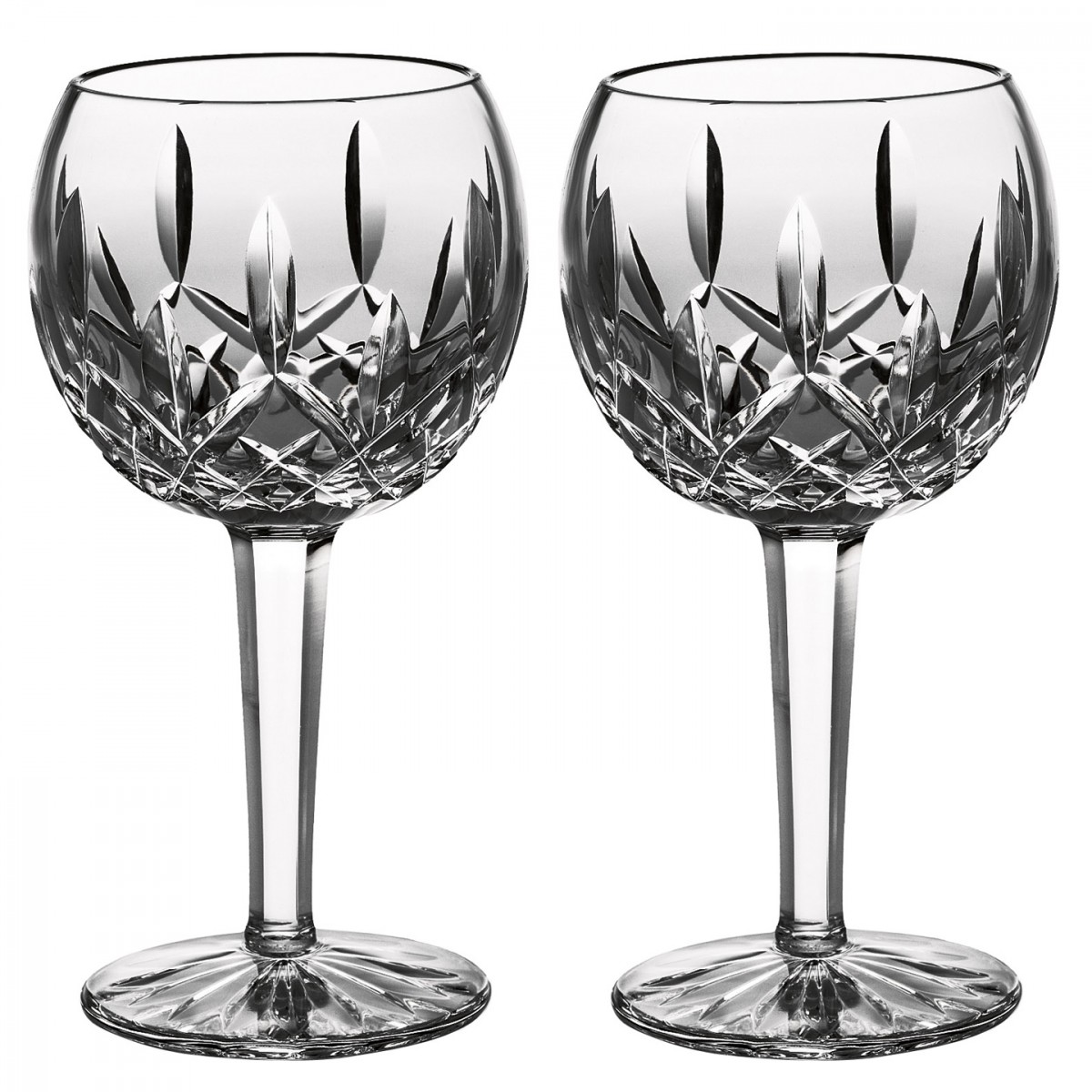 Waterford Crystal Lismore Balloon Wine Glasses, Pair